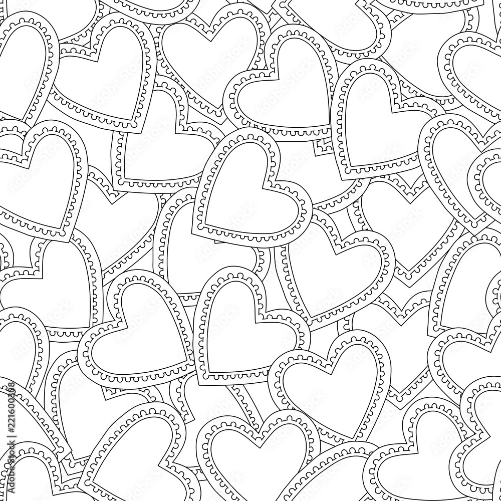 Fototapeta premium Gingerbread. Black and white illustration for coloring book or page. Christmas, holiday background.