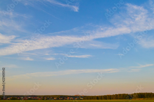 Evening sky. Sunset. Sky with clouds. Beautiful background Dusk sky cloud on sundown.