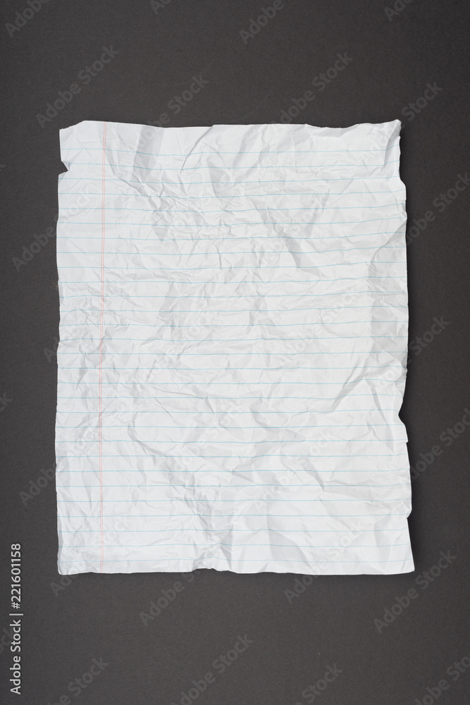 Wrinkled and torn paper