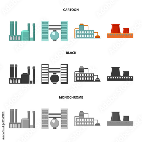 Industry, production.Factory set collection icons in cartoon,black,monochrome style vector symbol stock illustration web.
