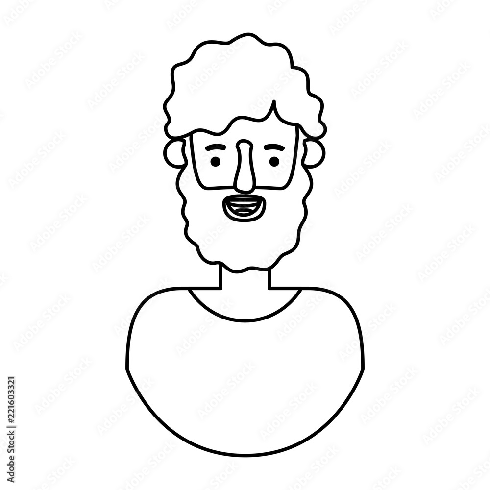 young man with beard avatar character