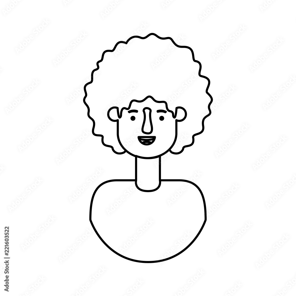 young man with afro avatar character young man with afro avatar character
