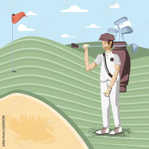 golf player in the course