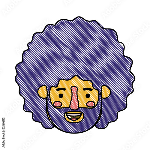 young man with afro head avatar character
