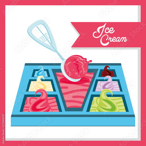 ice cream tray with ladle