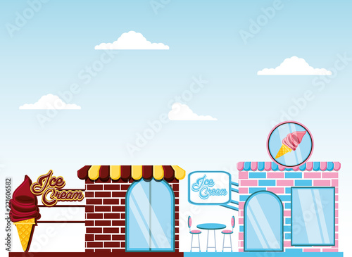 ice cream shop facade