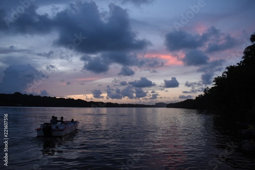 sunset on lake