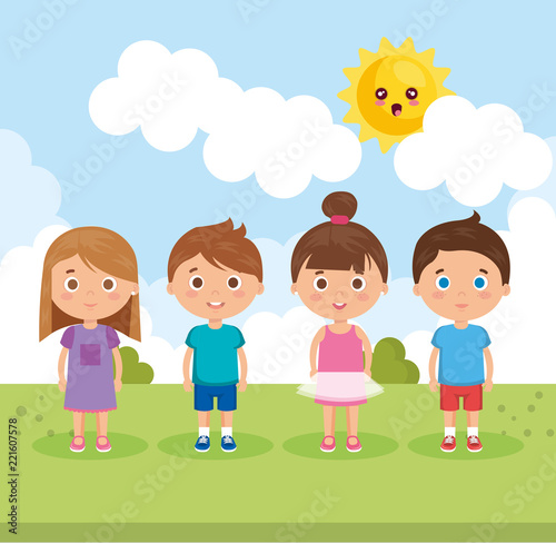 group of little kids in the park characters