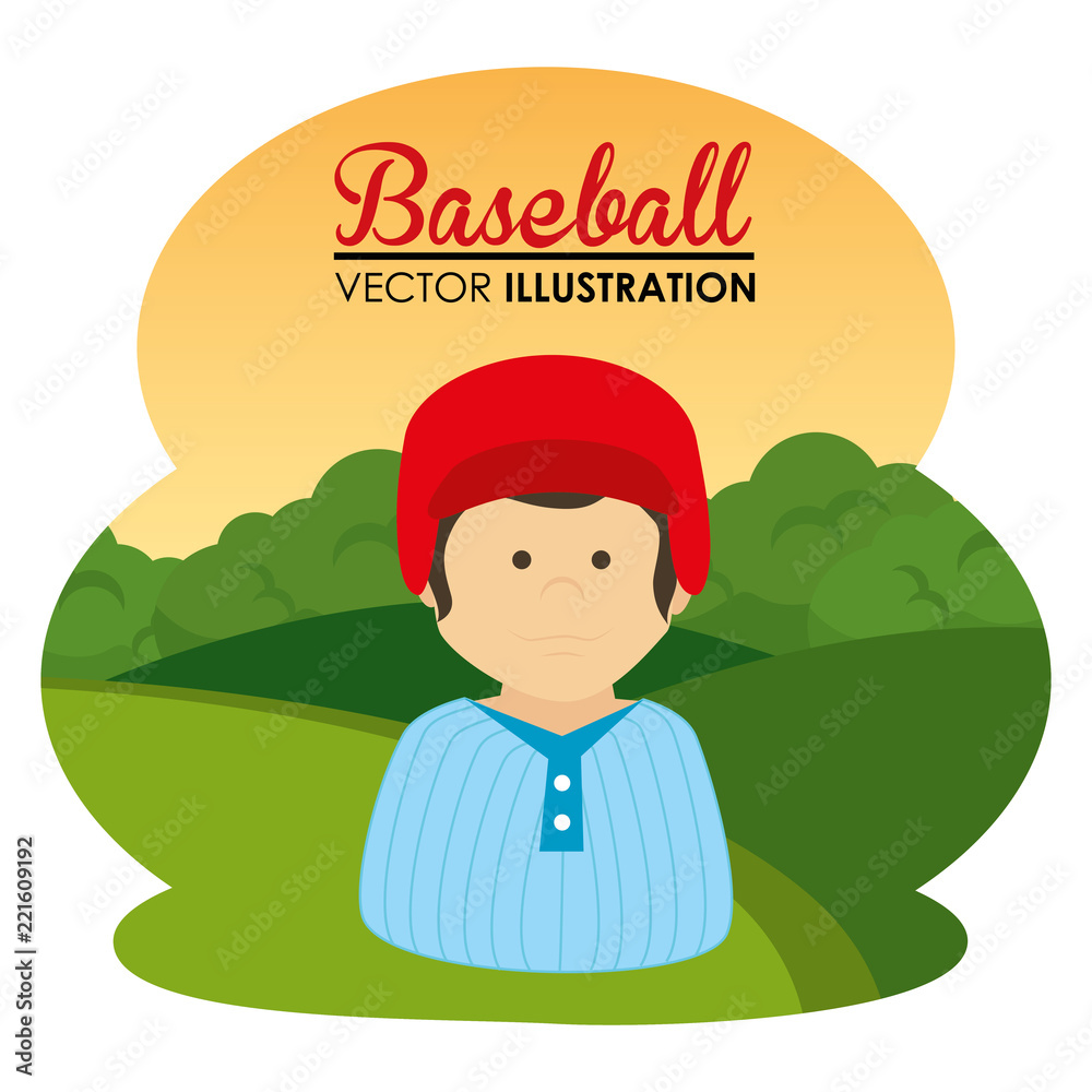baseball sport player character baseball sport player character