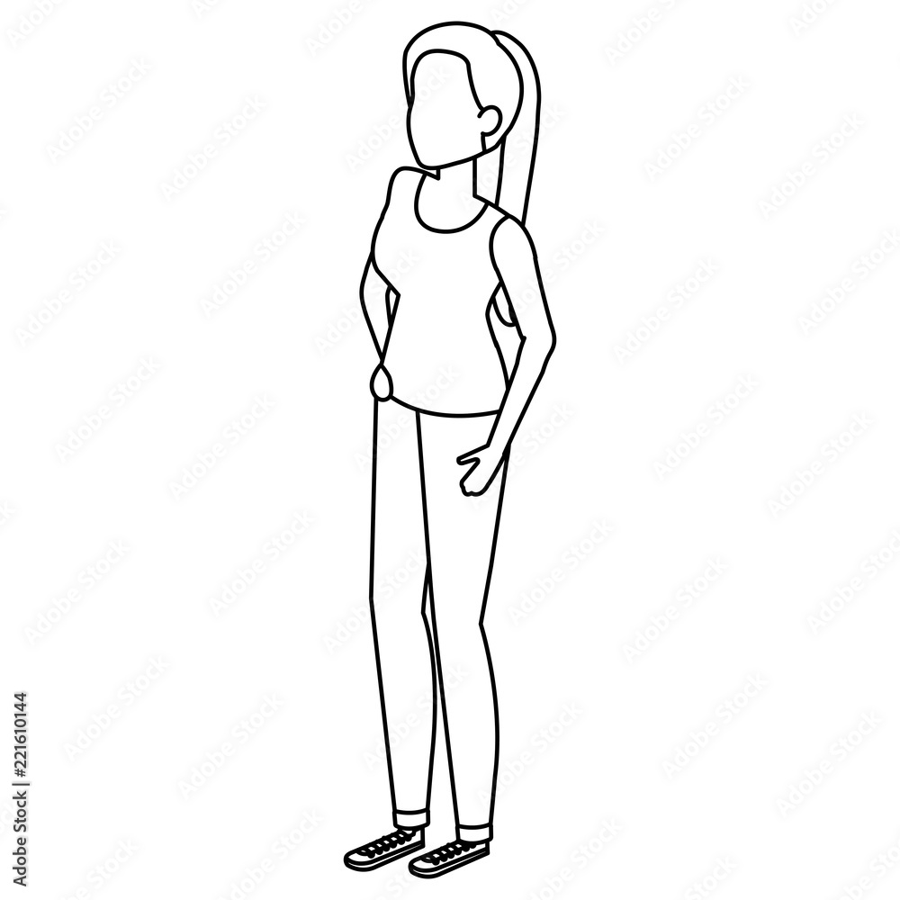 beautiful and young woman character