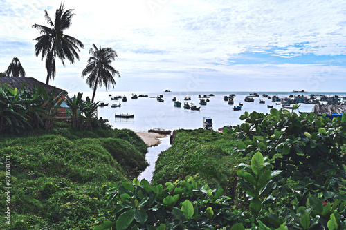View of the port of Phu Coq island  Vietnam.