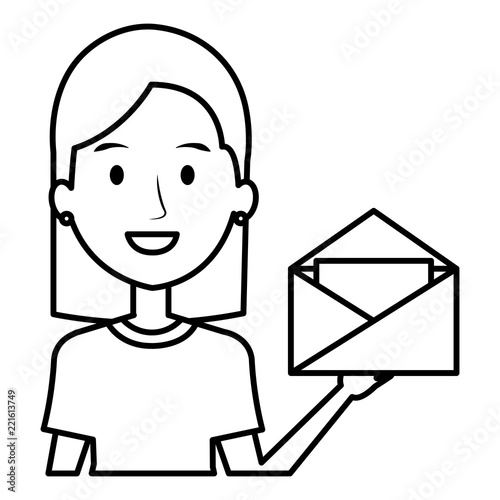 woman with envelope mail