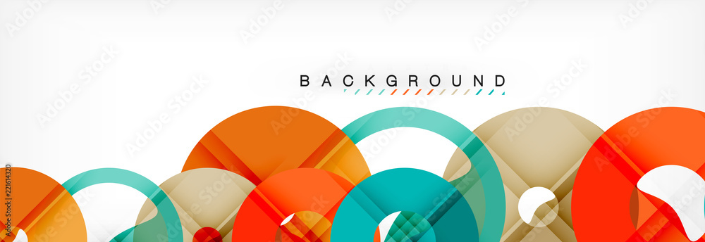 Colorful rings on grey background, modern geometric pattern design. Vector business or technology presentation design template, brochure or flyer pattern, or geometric web banner Colorful rings on grey background, modern geometric pattern design. Vector business or technology presentation design template, brochure or flyer pattern, or geometric web banner