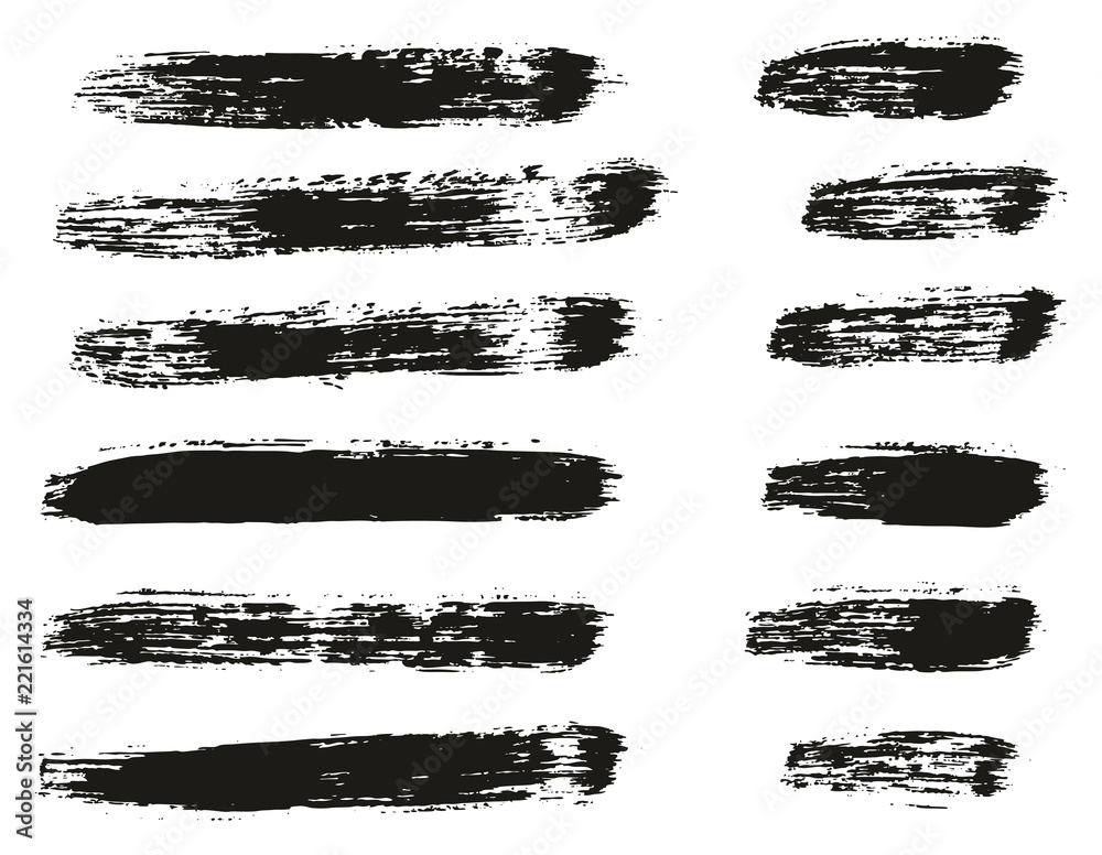 Paint Brush Lines High Detail Abstract Vector Background Set 15