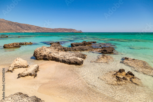 The famous beach of Elafonisi at southern Crete one of the most beautiful beaches of Greece.