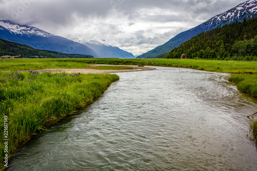 Cuadro en lienzo Stream, Junu, Alaska