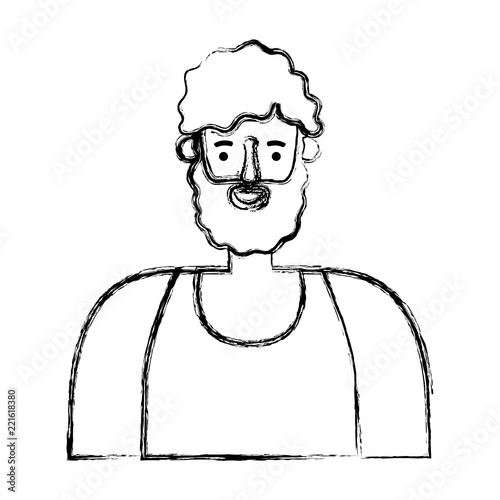 young man with beard avatar character