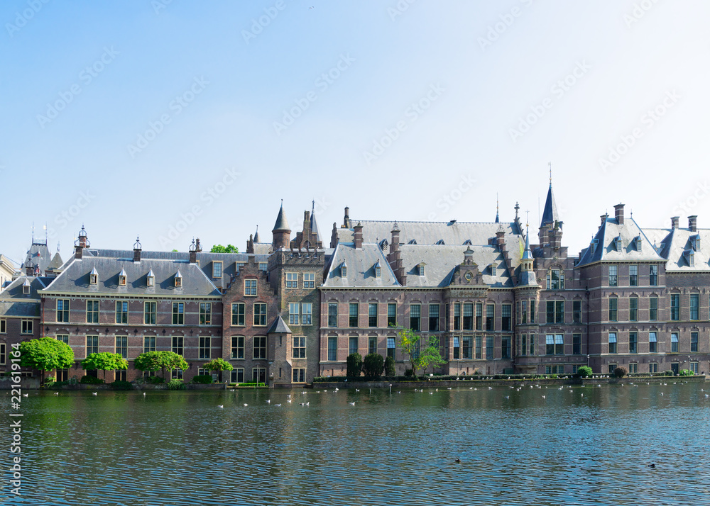 view of Binnenhof - Dutch Parliament building, The Hague, Holland Netherlands