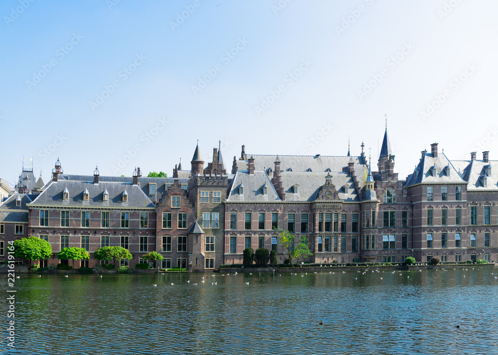 view of Binnenhof - Dutch Parliament building, The Hague, Holland Netherlands
