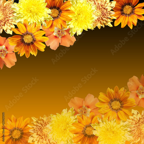Fototapeta Naklejka Na Ścianę i Meble -  Beautiful floral background of yellow and orange flowers
 