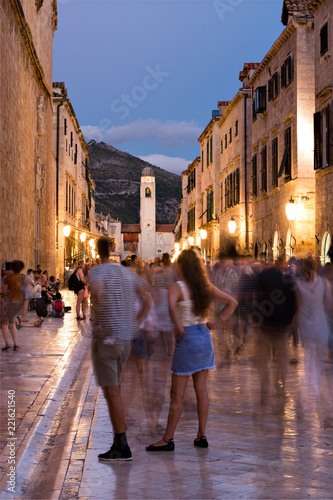 Couple Standing on the Crowd in Old Town of Dubrovnik, Croatia