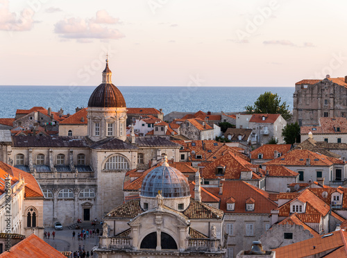 Churches from Above in Old Town of Dubrovnik, Croatia