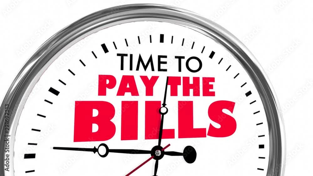 Time to Pay the Bills Payment Due Clock Words 3d Animation Time to Pay the Bills Payment Due Clock Words 3d Animation