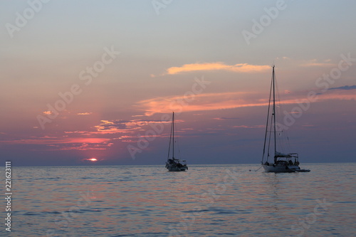 Boot, Sonnenuntergang