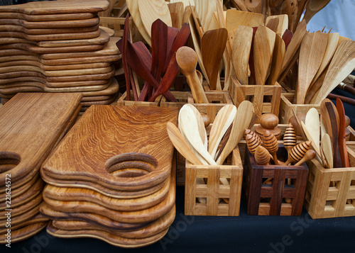 wooden utensil on a market photo