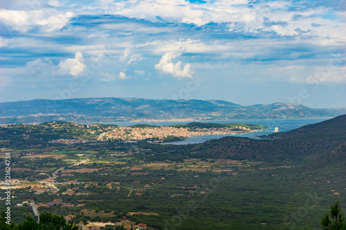 View from the saint George's castle of the Argostoli bay 