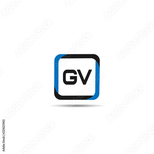 Initial Letter GV Logo Template Design