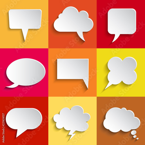 White icons communication concept - vector