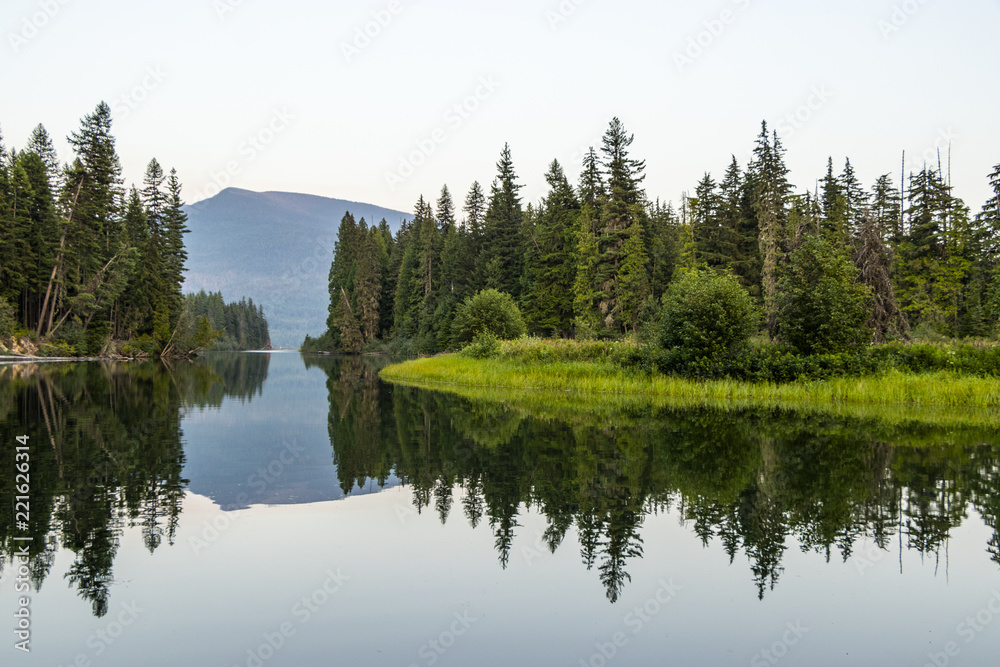 Reflection on Water of Beautiful Northern River