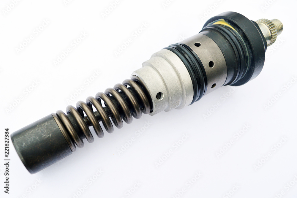 truck diesel engine fuel pump on isolated white background truck diesel engine fuel pump on isolated white background