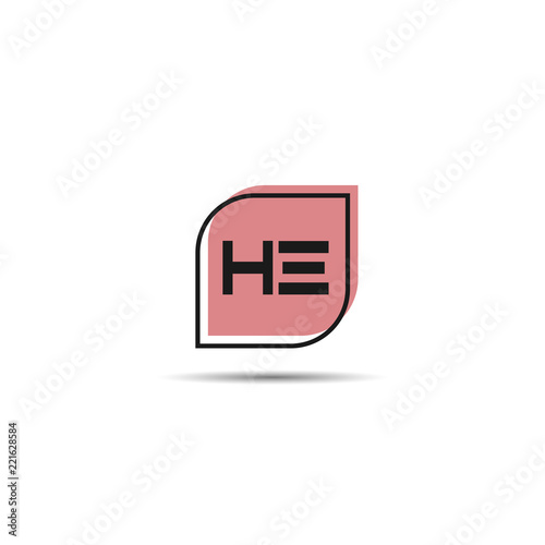 Initial Letter HE Logo Template Design