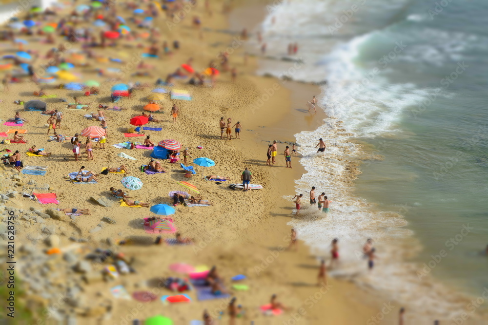 Summer day at the beach with coastal bluffs and the Atlantic Ocean. Summer day at the beach with coastal bluffs and the Atlantic Ocean.