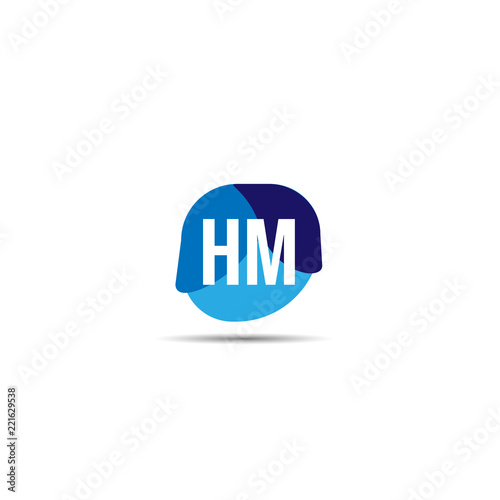 Initial Letter HM Logo Template Design