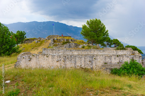 Castle of saint George in Kefalonia, Greece. The castle was built on a hiltop by Byzantine Emperors in the 12th century. The Venetians gave its final form in the 16th century photo