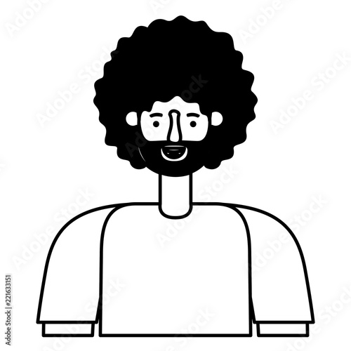 young man with afro avatar character