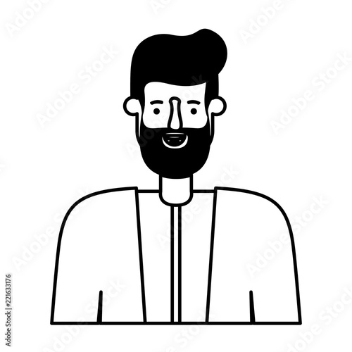 young man with beard avatar character