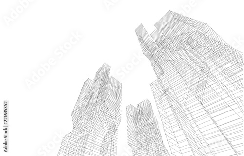 city buildigs sketch 3d illustration photo