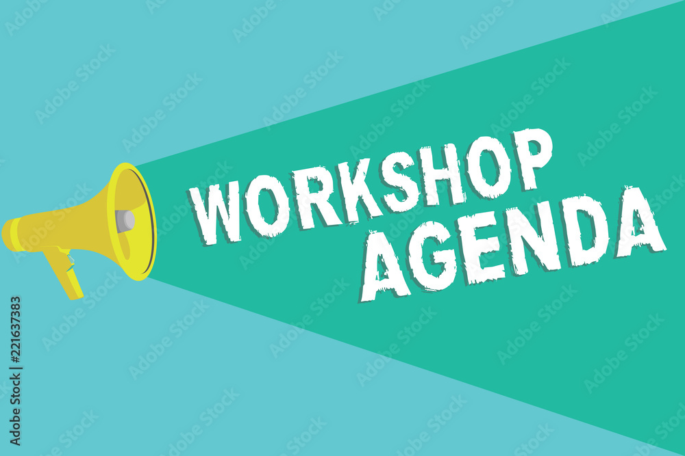 Writing note showing Workshop Agenda. Business photo showcasing helps you to ensure that your place stays on schedule.