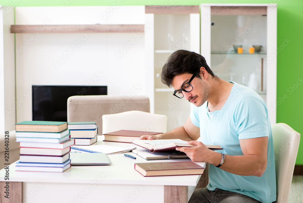 Student preparing for university exams at home Student preparing for university exams at home
