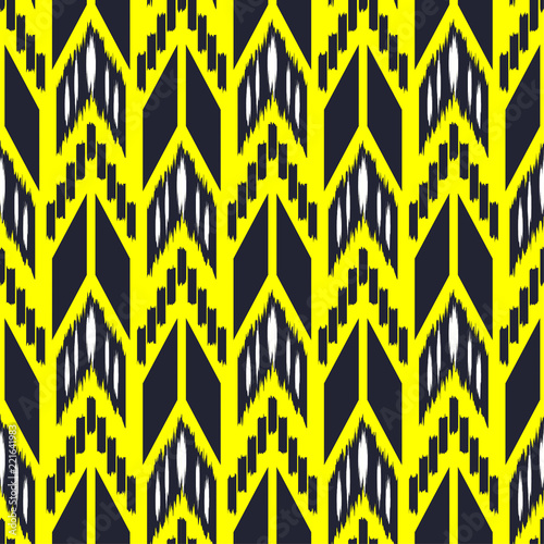 Ikat Seamless Pattern Design. Ethnic fabric. Bohemian fashion