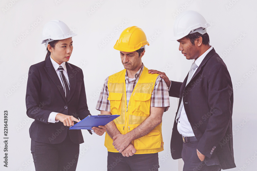 Construction manager and engineer talking Construction manager and engineer talking
