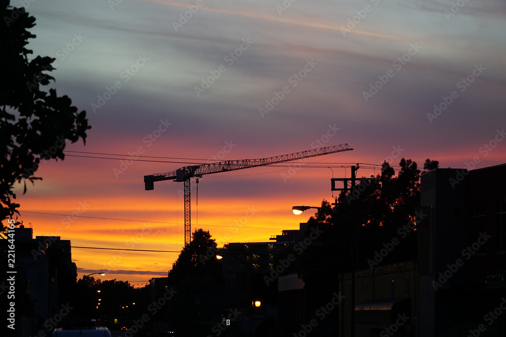 Construction cranes in the city Construction cranes in the city