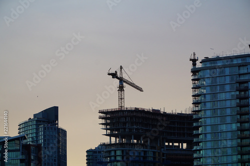 Construction cranes in the city