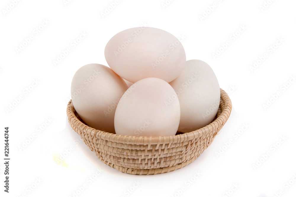 Eggs in the basket Isolated on White Background Eggs in the basket Isolated on White Background