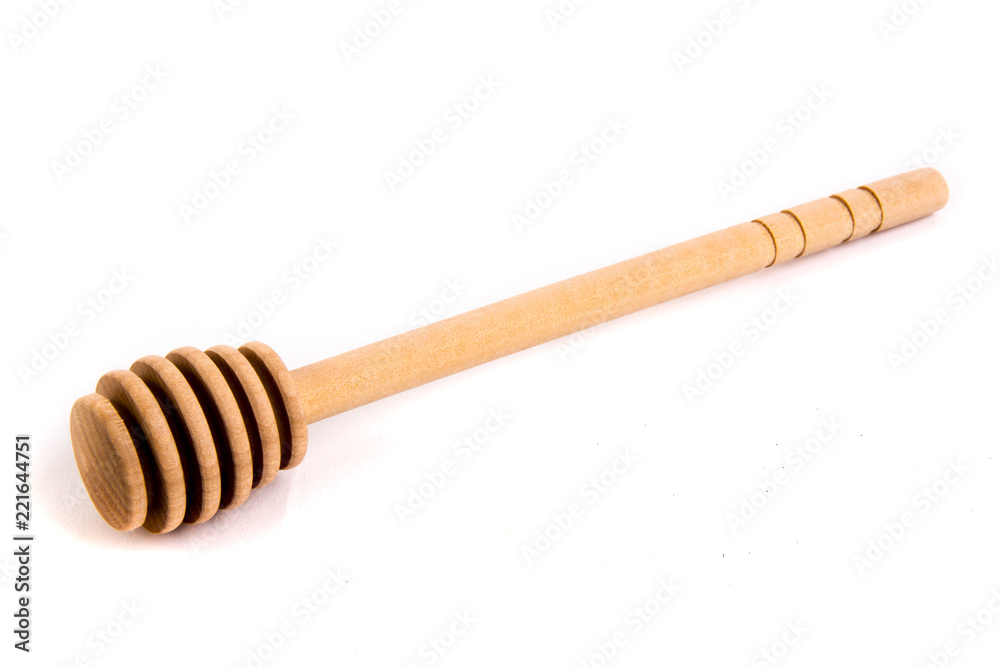 Honey dipper isolated on the white background. Device for dipping honey.