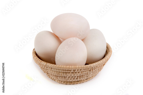 Wallpaper Mural Eggs in the basket Isolated on White Background Torontodigital.ca